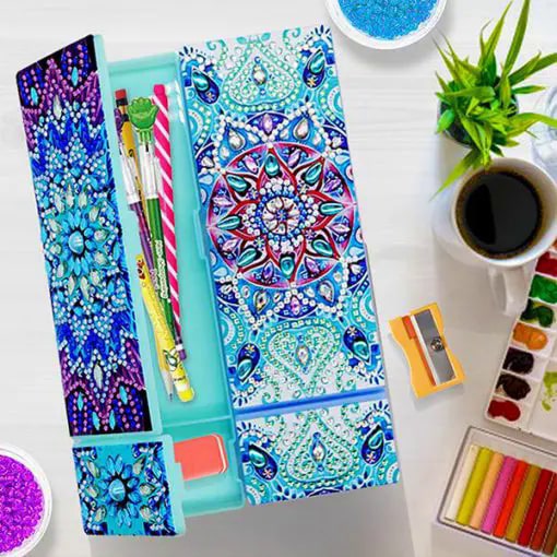 DIY dimanta izšūšanas zīmuļa futrālis