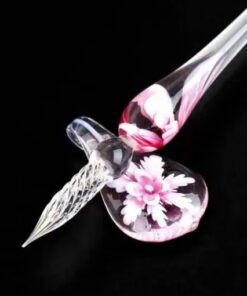 Stikla kaligrāfijas pildspalvu komplekts ar tinti un pildspalvas paliktni